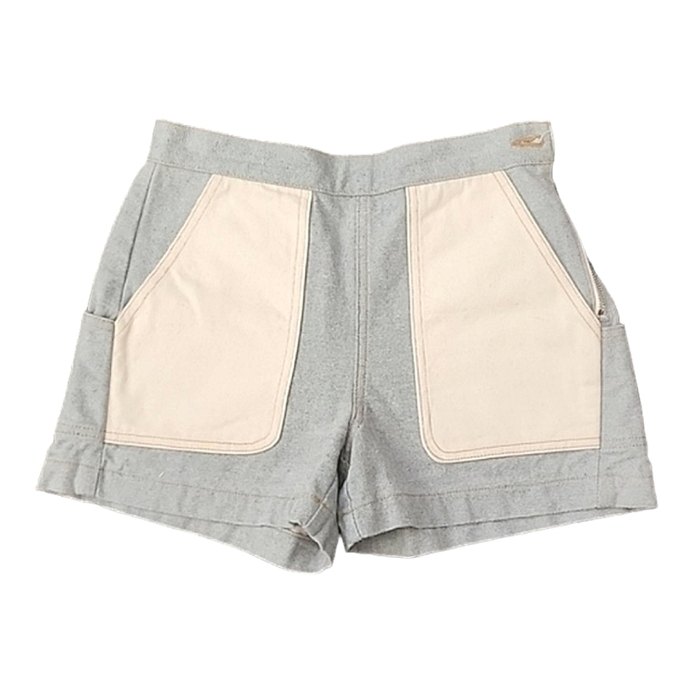Rachel Comey Handy Short in light bluish gray with cream color pockets size 2